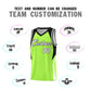 Custom Fluorescent Green Black and White Color Block Sports Uniform Basketball Jersey Limited