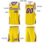 Custom Gold White and Purple Color Block Sports Uniform Basketball Jersey Limited