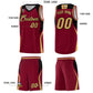 Custom Crimson Old Gold and Black Color Block Sports Uniform Basketball Jersey Limited