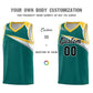 Custom Aqua Navy Chest Color Block Sports Uniform Basketball Jersey Limited
