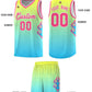 Custom Gold Light Blue-Pink Flame Gradient Fashion Sports Uniform Basketball Jersey Limited