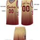 Custom Khaki Crimson-Khaki Flame Gradient Fashion Sports Uniform Basketball Jersey Limited