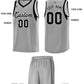 Custom Gray Black-White Sleeve Color Blocking Classic Sets Sports Uniform Basketball Jersey Limited