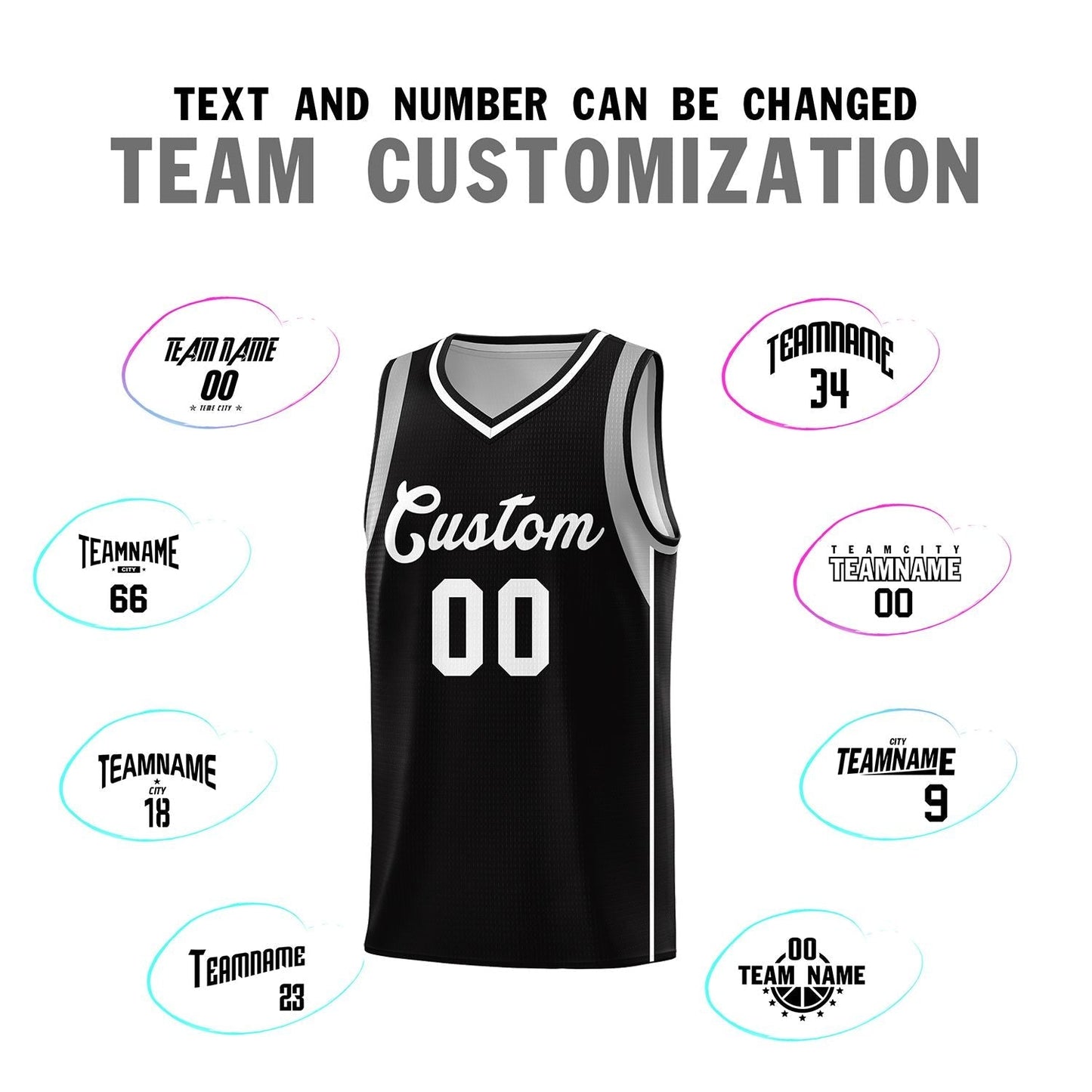 Custom Black White-Gray Sleeve Color Blocking Classic Sets Sports Uniform Basketball Jersey Limited