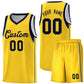 Custom Gold Navy Sleeve Color Blocking Classic Sets Sports Uniform Basketball Jersey