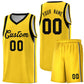 Custom Gold Black Sleeve Color Blocking Classic Sets Sports Uniform Basketball Jersey