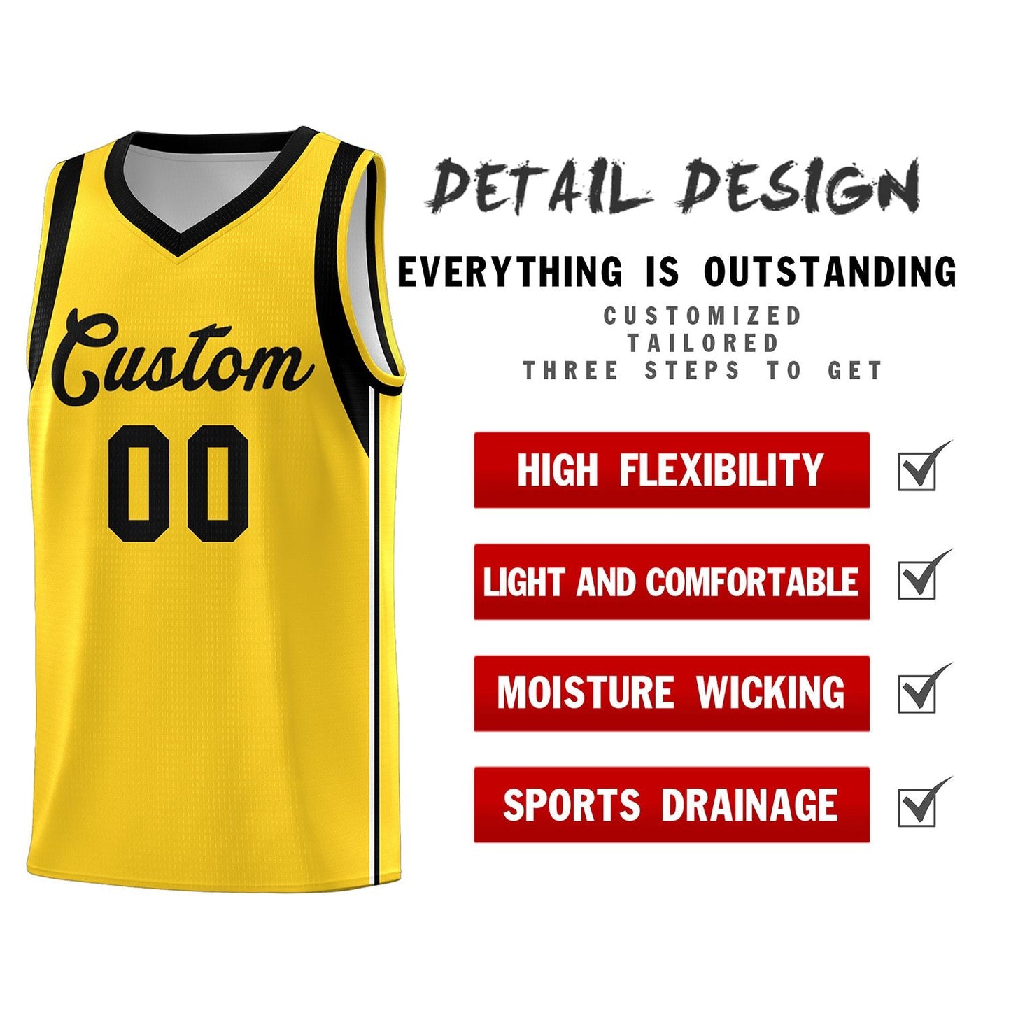 Custom Gold Black Sleeve Color Blocking Classic Sets Sports Uniform Basketball Jersey Limited
