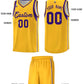 Custom Gold Purple Sleeve Color Blocking Classic Sets Sports Uniform Basketball Jersey Limited