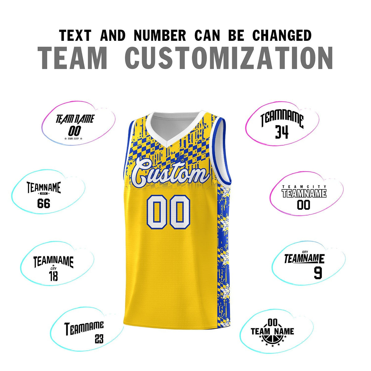 Custom Gold Mosaic Stars Pattern Sports Uniform Basketball Jersey Limited