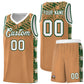 Custom Buckskin Brown Mosaic Stars Pattern Sports Uniform Basketball Jersey