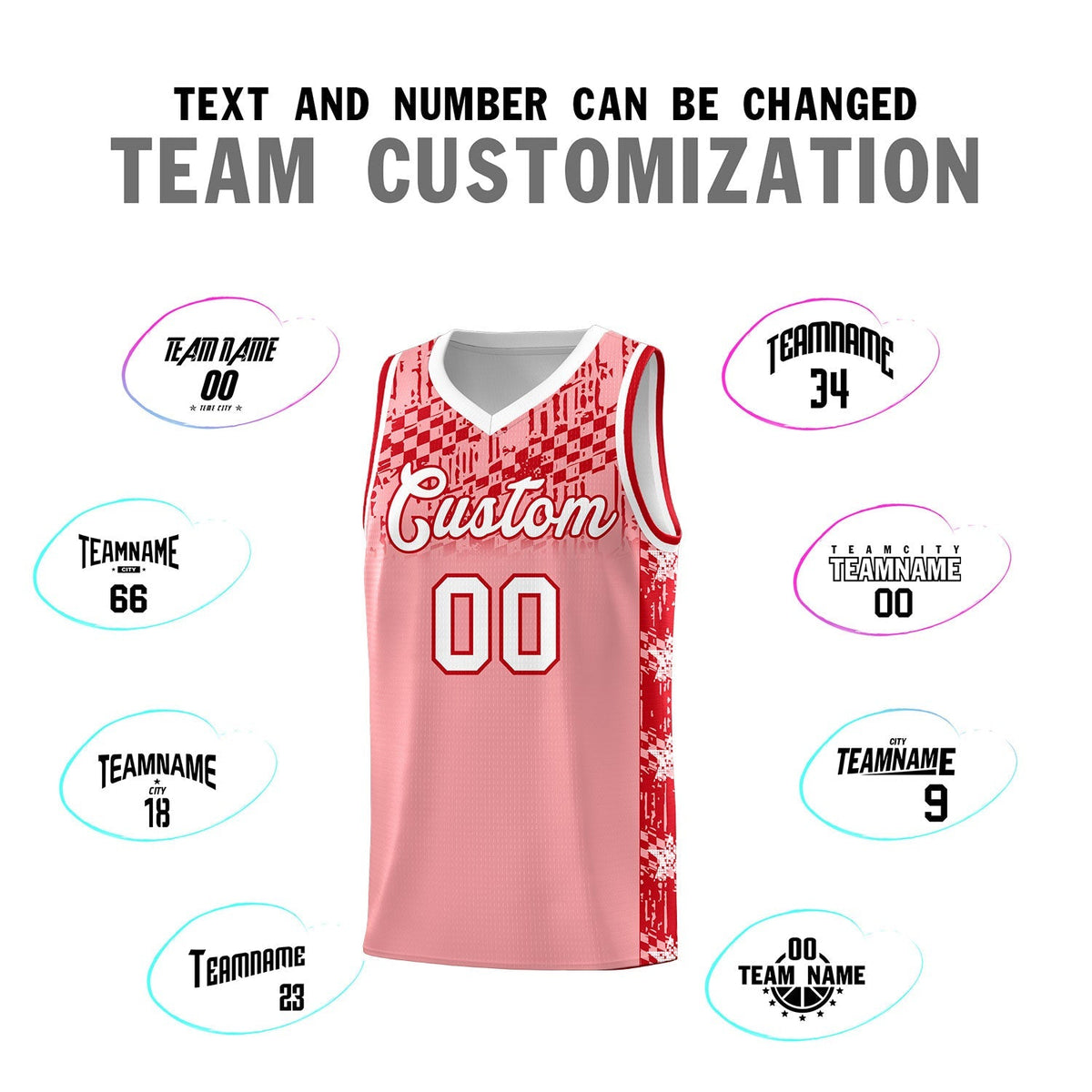 Custom Light Pink Mosaic Stars Pattern Sports Uniform Basketball Jersey Limited