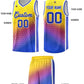 Custom Gold Purple-Royal Gradient Design Irregular Shapes Pattern Sports Uniform Basketball Jersey Limited