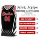 Custom Black Red Diamond Pattern Side Slash Sports Uniform Basketball Jersey Limited