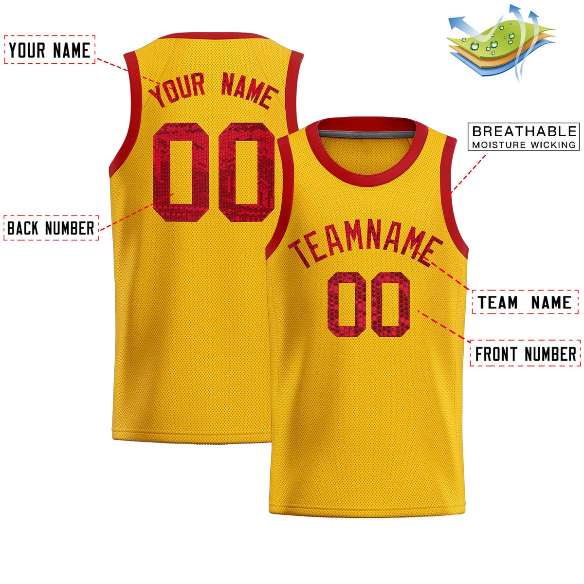 Custom Gold Sequined Tops Athletic Basketball Jersey Limited