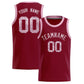 Custom Crimson Sequined Tops Athletic Basketball Jersey