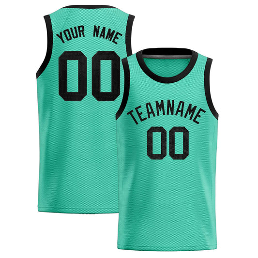 Custom Bright Green Sequined Tops Athletic Basketball Jersey