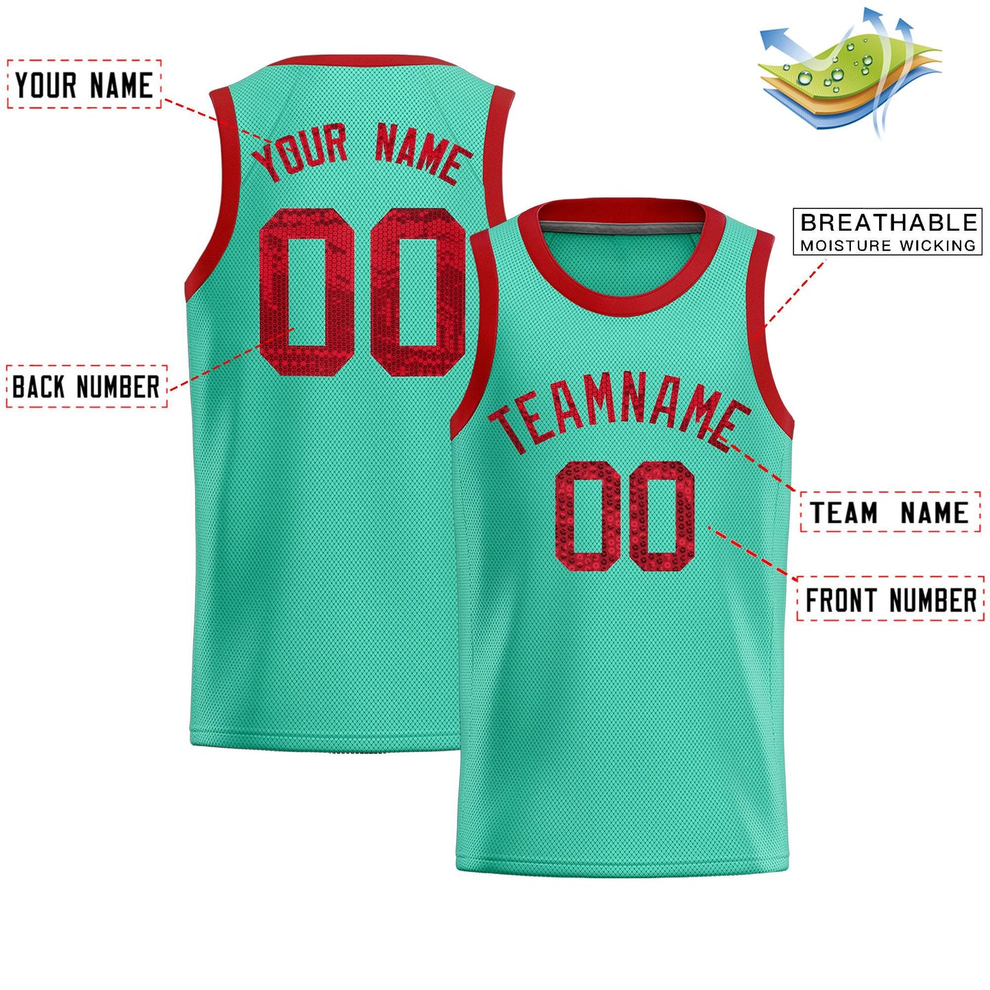 Custom Bright Green Sequined Tops Athletic Basketball Jersey Limited