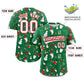 Custom Green White-Red Christmas Graffiti Pattern Authentic Baseball Jersey Limited