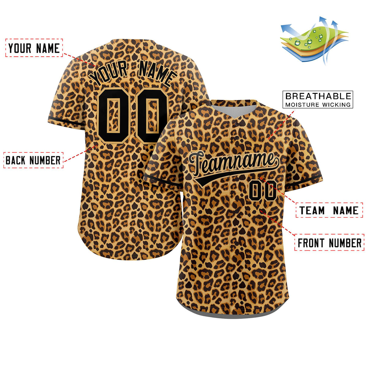 Custom Black-Old Gold Leopard Graffiti Pattern Authentic Baseball Jersey Limited