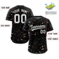 Custom Black White Splash Graffiti Pattern Authentic Baseball Jersey Limited