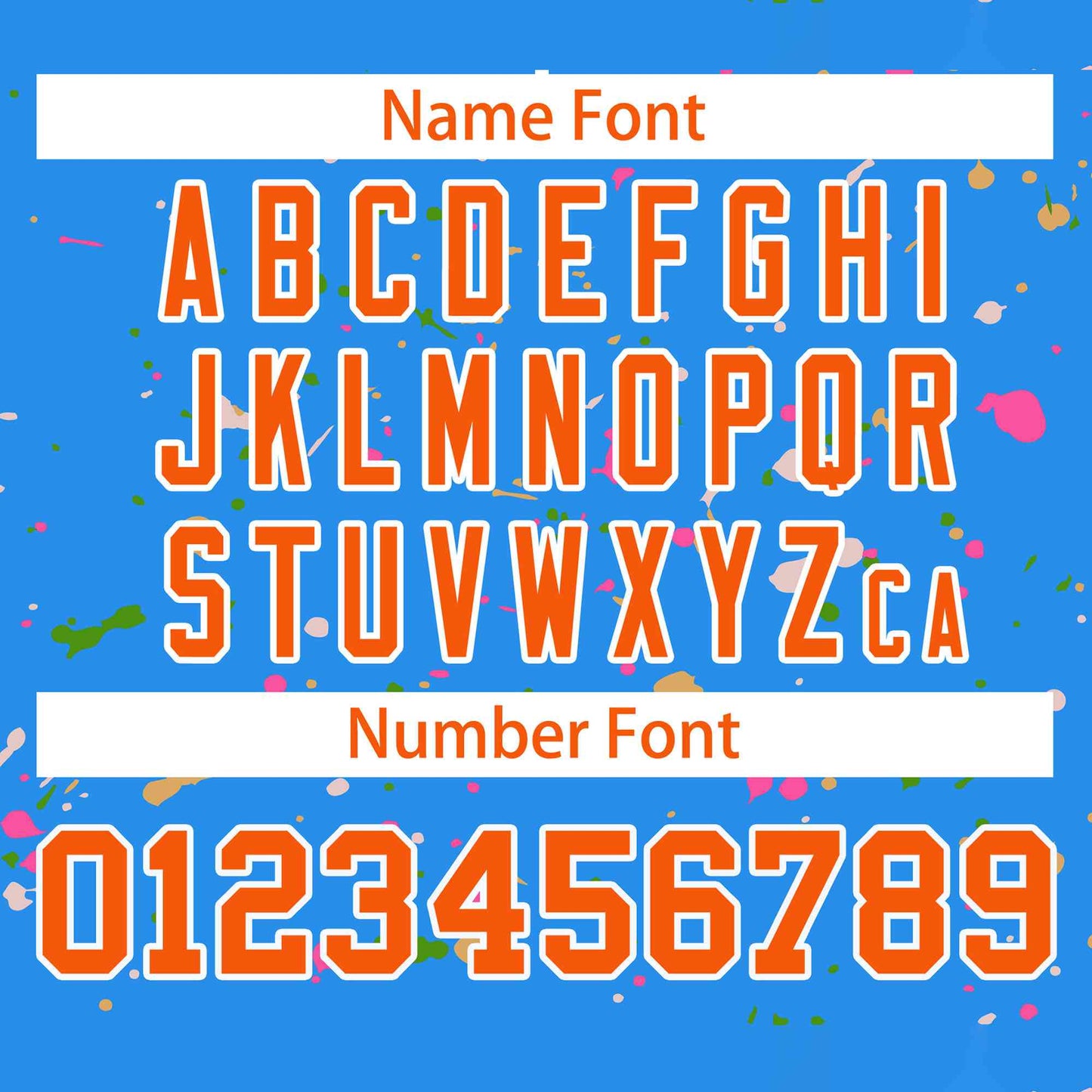 Custom Powder Blue Orange-White Splash Graffiti Pattern Authentic Baseball Jersey Limited