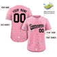 Custom Pink Black Splash Graffiti Pattern Authentic Baseball Jersey Limited