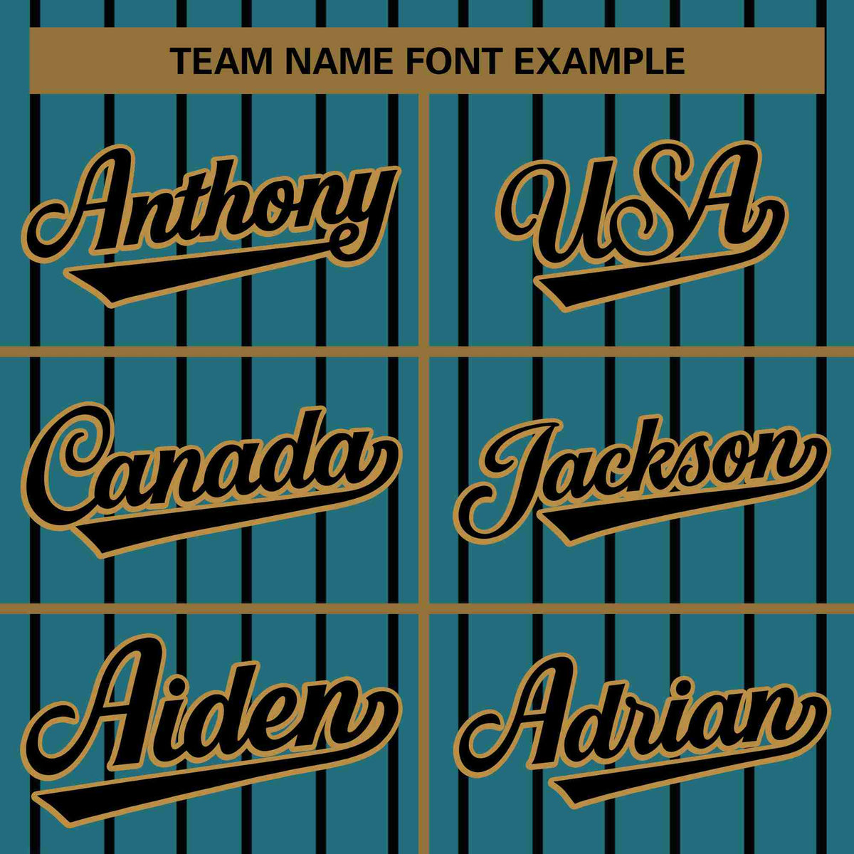 Custom Aqua Old Gold-Black Stripe Fashion Design Full Button Authentic Baseball Jersey Limited