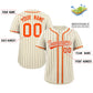 Custom Cream Orange-Black Stripe Fashion Design Full Button Authentic Baseball Jersey Limited