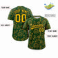 Custom Green 3D Graffiti Pattern Personalized Design Authentic Baseball Jersey Limited
