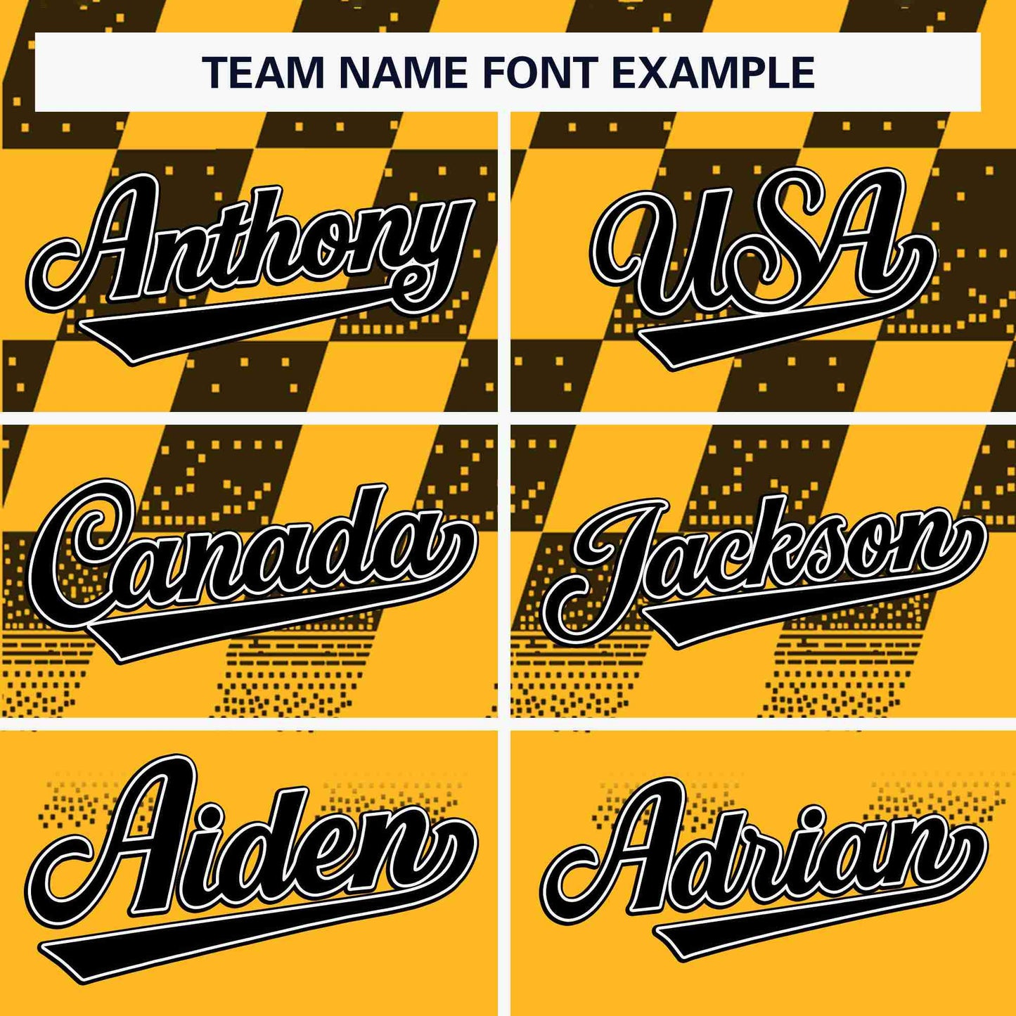 Custom Gold Black Grid Speckles Color Block Design Authentic Baseball Jersey Limited