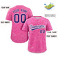 Custom Pink White Line Art Graffiti Pattern Design Authentic Baseball Jersey Limited