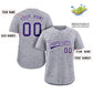 Custom Gray Purple Line Art Graffiti Pattern Design Authentic Baseball Jersey Limited