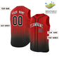 Custom Red Black Gradient stripe Fashion Authentic Sleeveless Baseball Jersey Limited
