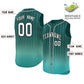 Custom Aqua Light Green Gradient stripe Fashion Authentic Sleeveless Baseball Jersey Limited