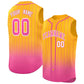 Custom Yellow Pink Gradient stripe Fashion Authentic Sleeveless Baseball Jersey Limited