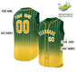 Custom Green Yellow Gradient stripe Fashion Authentic Sleeveless Baseball Jersey Limited