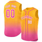 Custom Yellow Pink Gradient stripe Fashion Authentic Sleeveless Baseball Jersey Limited
