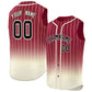 Custom Crimson Cream Gradient stripe Fashion Authentic Sleeveless Baseball Jersey Limited
