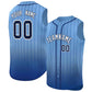 Custom Light Blue Navy Gradient stripe Fashion Authentic Sleeveless Baseball Jersey Limited
