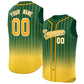 Custom Green Yellow Gradient stripe Fashion Authentic Sleeveless Baseball Jersey Limited
