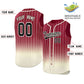 Custom Crimson Cream Gradient stripe Fashion Authentic Sleeveless Baseball Jersey Limited