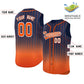 Custom Navy Orange Gradient stripe Fashion Authentic Sleeveless Baseball Jersey Limited