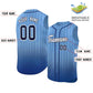 Custom Light Blue Navy Gradient stripe Fashion Authentic Sleeveless Baseball Jersey Limited