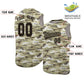 Custom Brown Khaki-Black Camo Fashion Authentic Sleeveless Baseball Jersey Limited