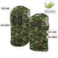 Custom Brown Green-Black Camo Fashion Authentic Sleeveless Baseball Jersey Limited