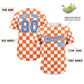 Custom Orange White Square Grid Color Block Design Authentic Baseball Jersey Limited
