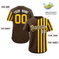Custom Brown Gold Thick Stripe Fashion Design Authentic Baseball Jersey Limited