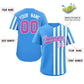 Custom Powder Blue White Thick Stripe Fashion Design Authentic Baseball Jersey Limited