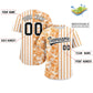 Custom Orange White-Black Hawaii Tropical Flower Stripe Fashion Baseball Jersey Limited