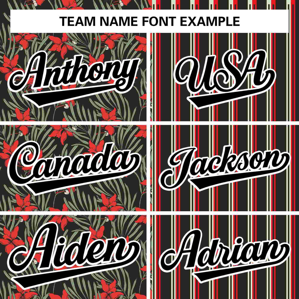 Custom Black Red Hawaii Tropical Flower Stripe Fashion Baseball Jersey Limited